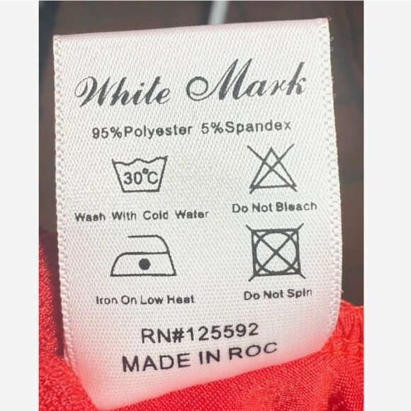 White Mark Red Fit & Flare Swing Dress Women’s 2XL Long Sleeve Scoop Neck - Picture 10 of 10